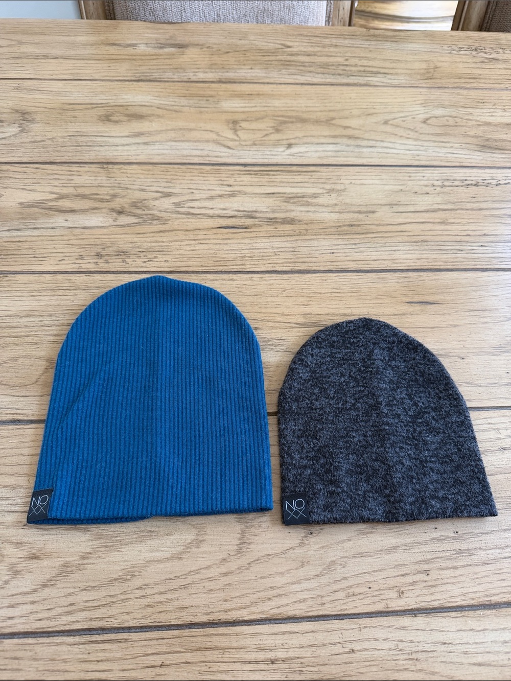 Oxo Kids Teal Blue and Heather Gray Beanie Duo